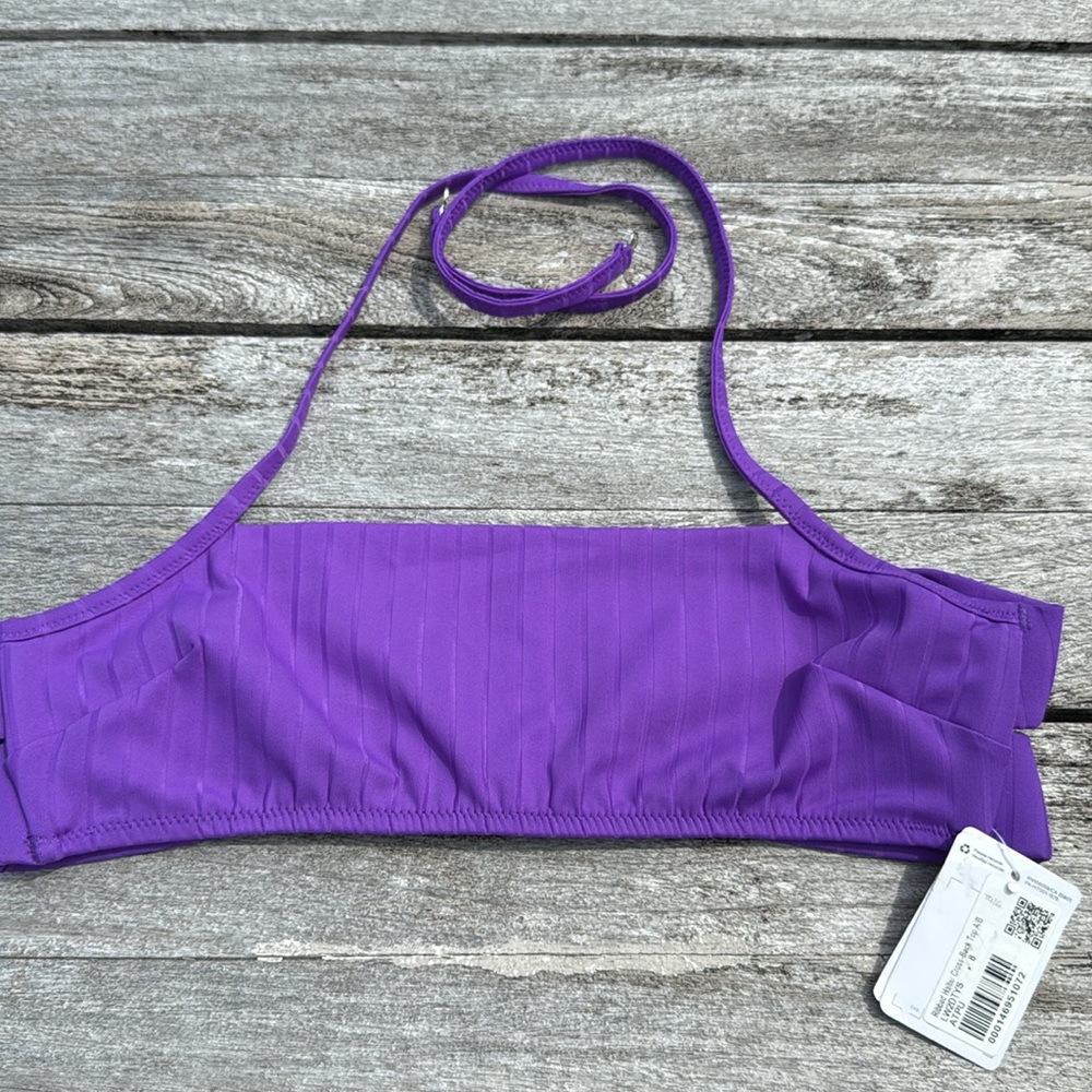Lululemon Ribbed Halter BIKINI Swim Top A/B Cups Atomic Purple size 8 NWT - Picture 3 of 7